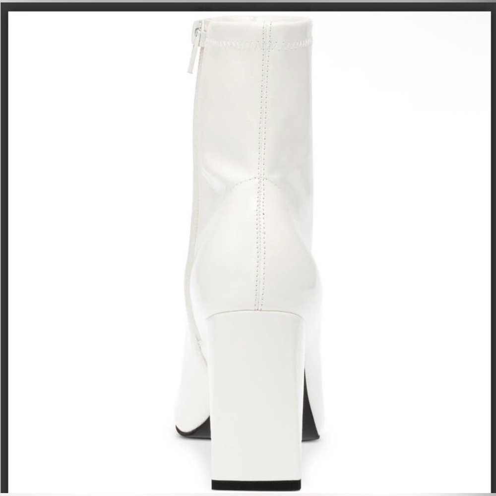 Wild Pair White Patent Block Heel Dressy Booties Shoes NWT sz 8.5 retro 70s - Picture 4 of 11